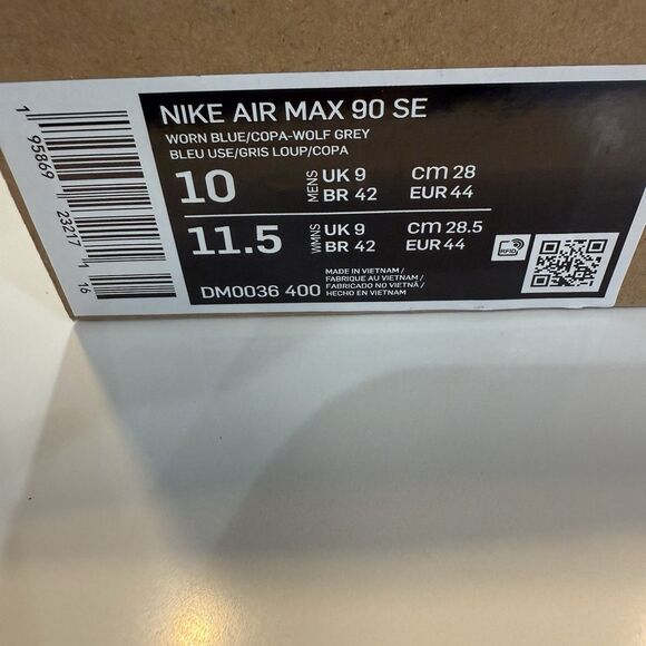 Nike Air Max 90 SE Sun Club Worn Blue Casual Nature DM0036-400 Men’s Size 10 NEW